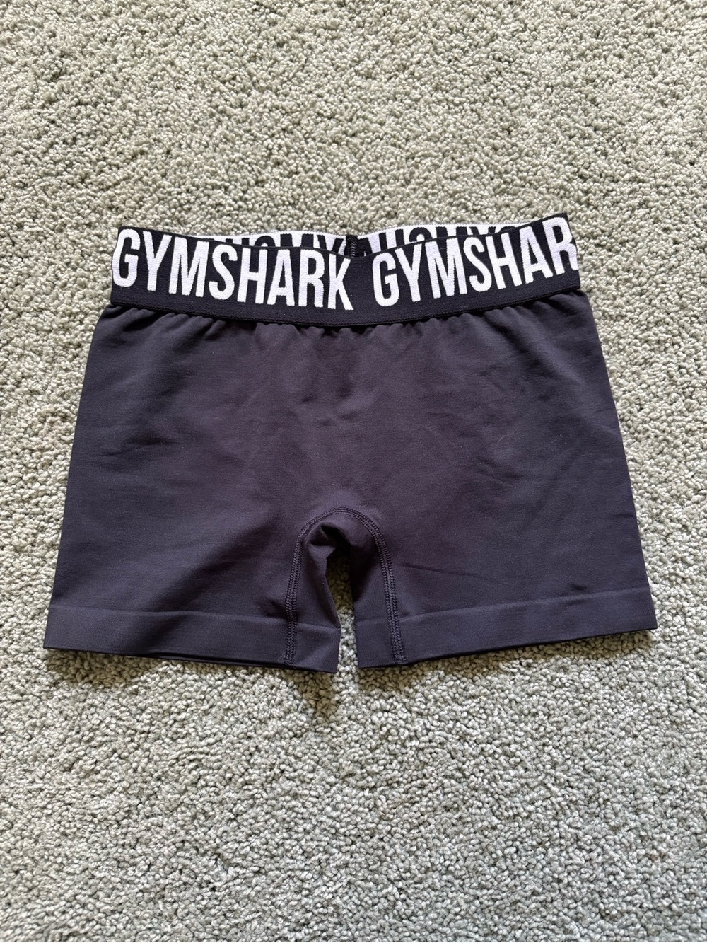 Gymshark Seamless Black Athletic Shorts Elastic Logo Waistband Size XS Stretch